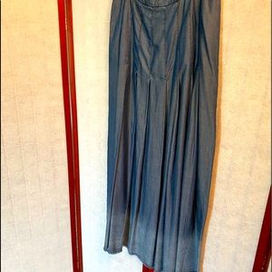 Soft cotton Jean appearing pleated skirt.